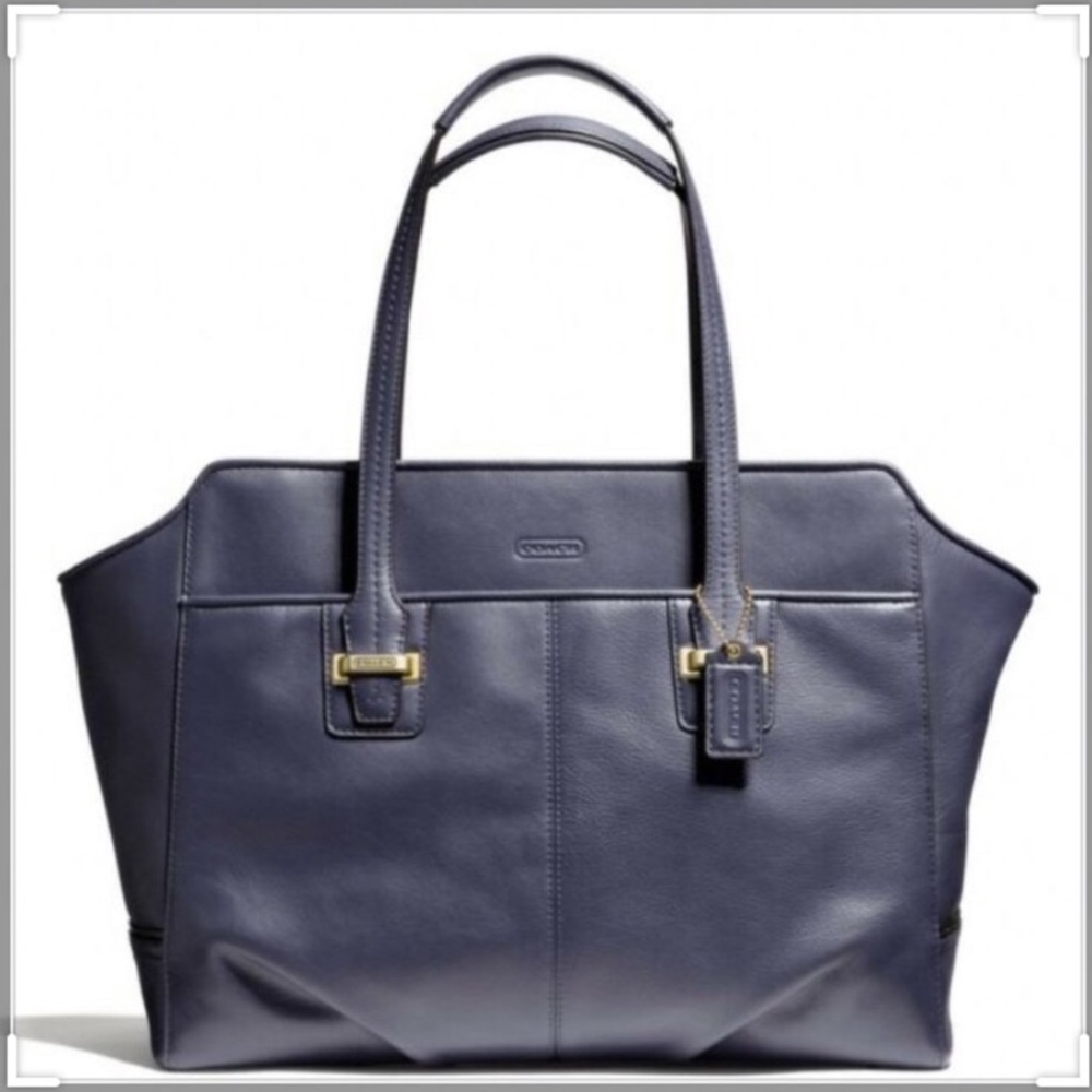 Coach 25205 Taylor Alexis - Navy Metallic Leather - EUC